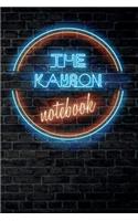 The KAYSON Notebook: Vintage Blank Ruled Personalized & Custom Neon Sign Name Dotted Notebook Journal for Boys & Men. Wall Background. Funny Desk Accessories. Retro Back