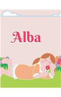 Alba Personalized Sketchbook Journal Notebook: A Sketchbook, Daily Diary, Composition Book Combo, Gift Idea for Someone Named Alba!!