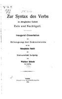 Zur Syntax Des Verbs Im Altenglischen Gedicht Eule Und Nachtigall