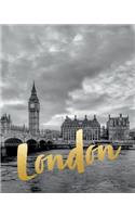 London Bullet Grid Journal: 150 Dot Grid Pages, 8x10, Professionally Designed