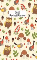 2020 Pocket Planner: Cute Owl 2020 Custom Design Planner Dated Journal Notebook Organizer Gift - Daily Weekly Monthly Annual Activities Calendars Notes To Do Lists - 130
