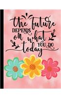 The Future Depends On What You Do Today: 2020 Monthly Planner Organizer Undated Calendar And ToDo List Tracker Notebook Pink Floral