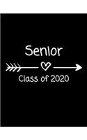 Senior Class of 2020: Graduate Notebook Heart With Arrow Design