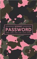 Internet Password Logbook - Journal - Libreta - Cahier - Taccuino - Notizbuch: 100 Page Password Book to Track & Organize Your Computer Logins, Internet Addresses & Usernames: Pink Camoflage 158-5