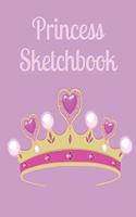 Princess Sketchbook: 8 x 10 blank sketchbook for drawing for girls