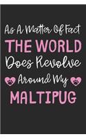 As A Matter Of Fact The World Does Revolve Around My Maltipug: Lined Journal, 120 Pages, 6 x 9, Maltipug Dog Gift Idea, Black Matte Finish (As A Matter Of Fact The World Does Revolve Around My Maltipug Journal)