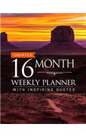 Undated 16 Month Weekly Planner: Personal Planner with Weekly Inspiring Quotes