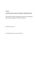 Theoretical Studies of Important Processes in Planetary and Comet Atmospheres. Renewel Request