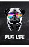 Pug Life: Cool Dog Owner College Ruled Blank Lined Notebook