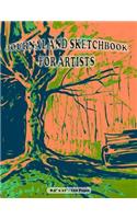 Journal and Sketchbook for Artists. 8.5 X 11. 120 Pages: Artist Book with Blank Pages for Drawing, Skribbling, Sketching or Doodling. Tree Plants Drawing Lines in Nature Design Cover.