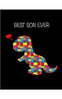 Best Son Ever: Lego Valentines Dinosaur Gift for Boys Sketchbook, Sticker Book - Activity Book for Kids, Young Artists Large Notebook 8.5x11, 100 Pages