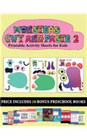 Printable Activity Sheets for Kids (20 full-color kindergarten cut and paste activity sheets - Monsters 2): This book comes with collection of downloadable PDF books that will help your child make an excellent start to his/her education. Books are designed