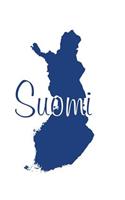 Suomi - Flag Blue Blank Notebook (Finland): 101 Pages, 6 x 9 Journal, Soft Cover