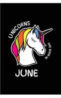 Unicorns Are Born In June: Birthday Notebook Journal