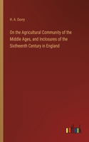On the Agricultural Community of the Middle Ages, and Inclosures of the Sixtheenth Century in England