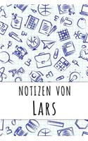 Notizen von Lars: Kariertes Notizbuch mit 5x5 Karomuster für deinen personalisierten Vornamen
