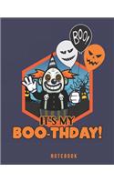 It's My BOO-thday Notebook: Creepy Birthday Clown Holding Halloween Balloons