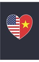Vietnam Fourth of July Gift - American Vietnamese Flag Notebook - USA Vietnam Journal