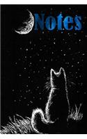 Notes: Black Cat Notebook size 6x9
