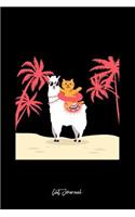 Cat Llama Journal: Dot Grid Journal - Cat With A Llama With Beach Elements Cute Animal Gift Idea - black Dotted Diary, Planner, Gratitude, Writing, Travel, Goal, Bulle