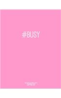 Notebook for Cornell Notes, 120 Numbered Pages, #BUSY, Pink Cover: For Taking Cornell Notes, Personal Index, 8.5"x11", Hashtag Series, Genius Edition