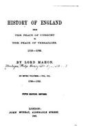 History of England, from the Peace of Utrecht to the Peace of Versailles, 1713-1783