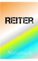 Reiter Notizbuch: - Notizbuch mit 110 linierten Seiten - Format 6x9 DIN A5 - Soft cover matt -