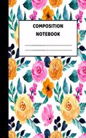 Composition Notebook: Pretty Wide Ruled Paper Notebook Journal - Wide Blank Lined Workbook for Teens Kids Students Girls for Home School College for Writing Notes - 8.5 x