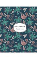 Sketchbook: Flower seamless pattern background: 120 pages of 8" x 10" Blank Paper for Drawing, Doodling or Sketching (Sketchbooks)
