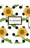 Weekly Planner 2019: Floral Planner - 2019 Organizer with Bonus Dotted Grid Pages, Inspirational Quotes + To-Do Lists - Sunflowers and Polka Dots(16 2019 Planner)