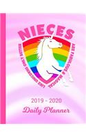 2019 - 2020 Daily Planner: Niece Unicorn Rainbow Pink Cover January 19 - December 19 Journal Planner Plan Days, Set Goals & Get Things Done Datebook Calendar Schedule