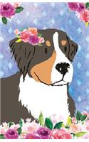 Bullet Journal for Dog Lovers Bernese Mountain Dog in Flowers: 162 Numbered Pages with 150 Dot Grid Pages, 6 Index Pages and 2 Key Pages in Easy to Carry 5.5 X 8.5 Size.