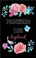 Password Log Logbook: Internet Password Organizer: Pink Roses in Black Cover (Discreet Password Journal) Password Journal: Password Keeper(Internet Address Logbook / Diar