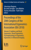 Proceedings of the 20th Congress of the International Ergonomics Association (Iea 2018)