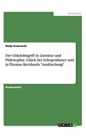 Glücksbegriff in Literatur und Philosophie. Glück bei Schopenhauer und in Thomas Bernhards Auslöschung