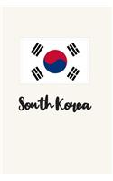 South Korea: Flag Lined Notebook (6 x 9 inches) 100 Pages