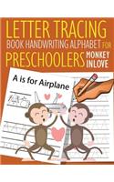 Letter Tracing Book Handwriting Alphabet for Preschoolers Monkey in Love