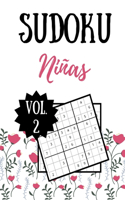 Sudoku Niñas: Vol. 2 100 páginas Nivel fácil Soluciones incluidas