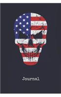 Journal: Skull Freedom Bird Blank Writing Journal Patriotic Stars & Stripes Red White & Blue Cover Daily Diaries for Journalists & Writers Note Taking Write 