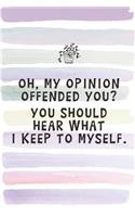 Oh, My Opinion Offended You? You Should Hear What I Keep to Myself