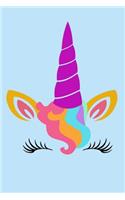 Unicorn Notebook: Small Lined Journal with Unicorn Face