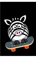 Zebra Horse Skateboarding Notebook: Humor Funny Journal To Write In