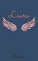 Laura Notebook: A beautiful personalized angel wings soft cover notebook with 100 lined pages in 6x9 inch format. Personal Diary Personalized Journal Customized Jou