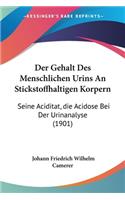 Gehalt Des Menschlichen Urins An Stickstoffhaltigen Korpern