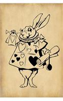 Alice in Wonderland Journal - White Rabbit With Trumpet