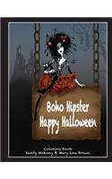 Boho Hipster Happy Halloween Coloring Book