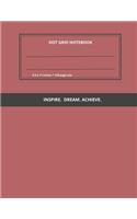 Dot Grid Notebook: 120 Sheets of White Paper, Dotted, 8.5" x 11" inches (21.59 x 27.94 cm), numbered pages, red cover