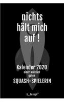 Kalender 2020 für Squash Spieler / Squash-Spielerin