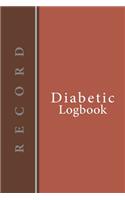 Diabetic Log Book: Log Book for Diabetics Weekly Blood Sugar Diary - 52 weeks - 5 Time Before-After - 111 pages, 6"x9" - Paperback - orange background vertical band le