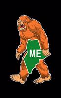 Bigfoot Carrying Off State of Maine: Sasquatch State of Minnesota Cover on Journal 6x9 Notebook, Wide Ruled (Lined) blank pages Funny Cover Boys and Girls